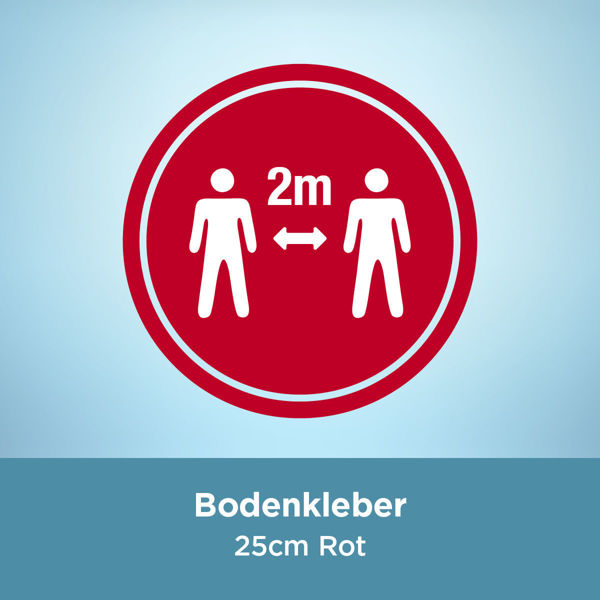 Bodenkleber COVID 2 Meter / 25cm Rot