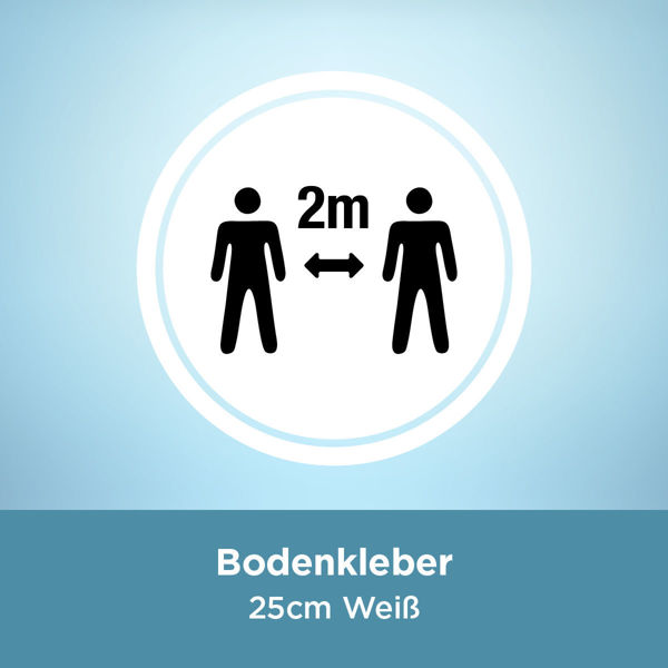 Bodenkleber COVID 2 Meter / 25cm Weiß